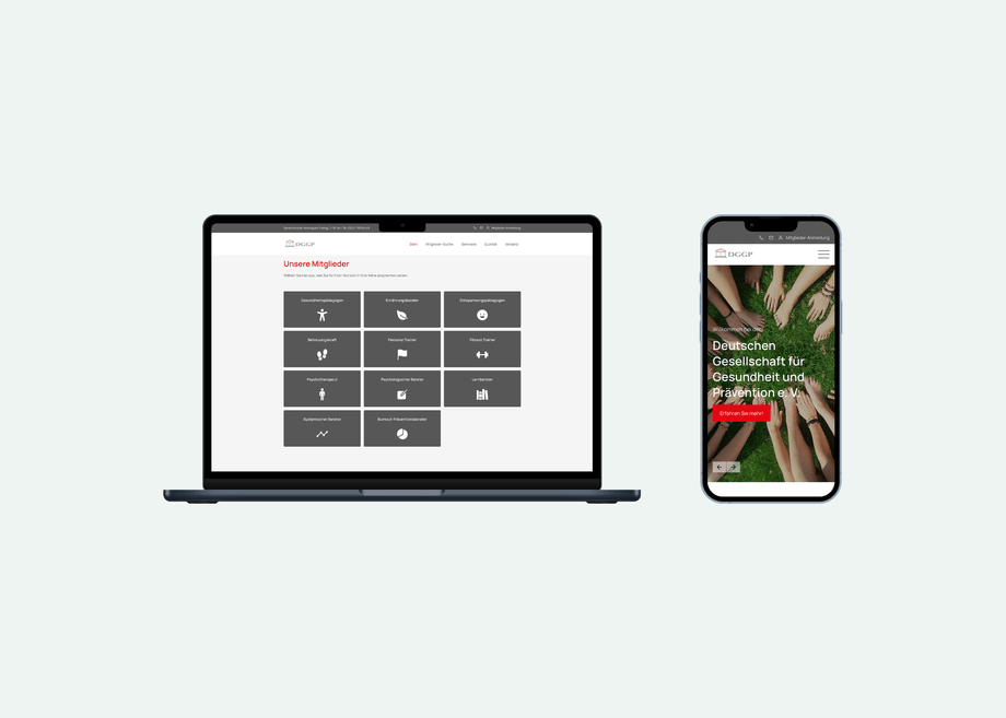 Mitglieder-Portal für einen Verein Startseite des Mitglieder-Portals